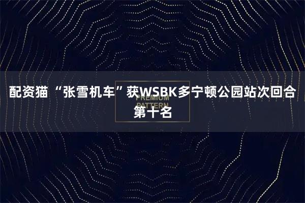 配资猫 “张雪机车”获WSBK多宁顿公园站次回合第十名